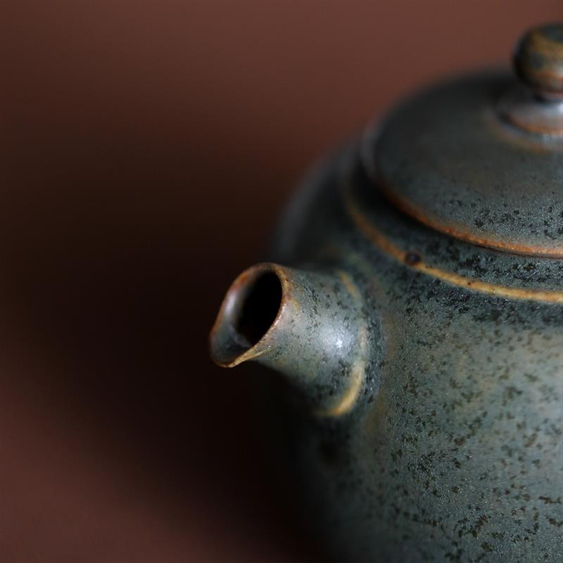 景德镇日式手捏茶壶全手工复古单壶禅意粗陶瓷功夫普洱茶具泡茶壶