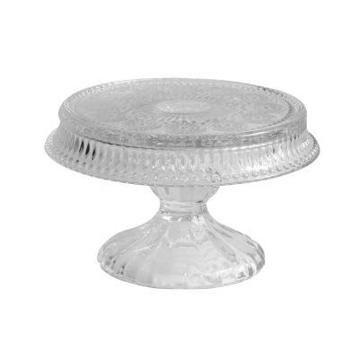 欧式玻璃甜品台摆件 婚礼点心装饰展示架 水晶蛋糕盘轻奢茶歇架子
