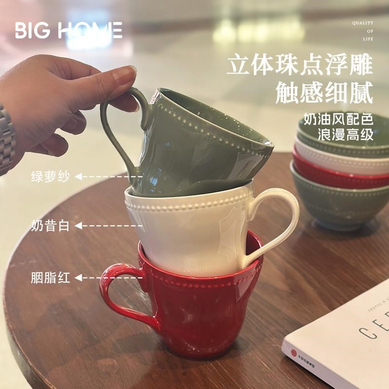 陶瓷马克杯子!复古漱口杯釉下彩办公室喝水杯家用牛奶咖啡杯茶杯