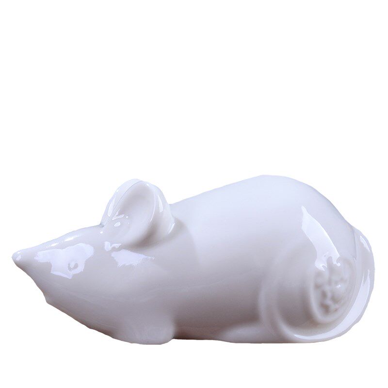 车内创意工艺品狗陶瓷器白色鼠羊猪装饰品挂件儿童羊十二生肖摆件