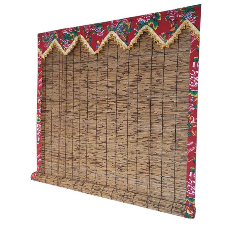 包边芦苇帘子遮阳遮光隔断帘窗户竹帘装修卷帘升降器草席包邮定制