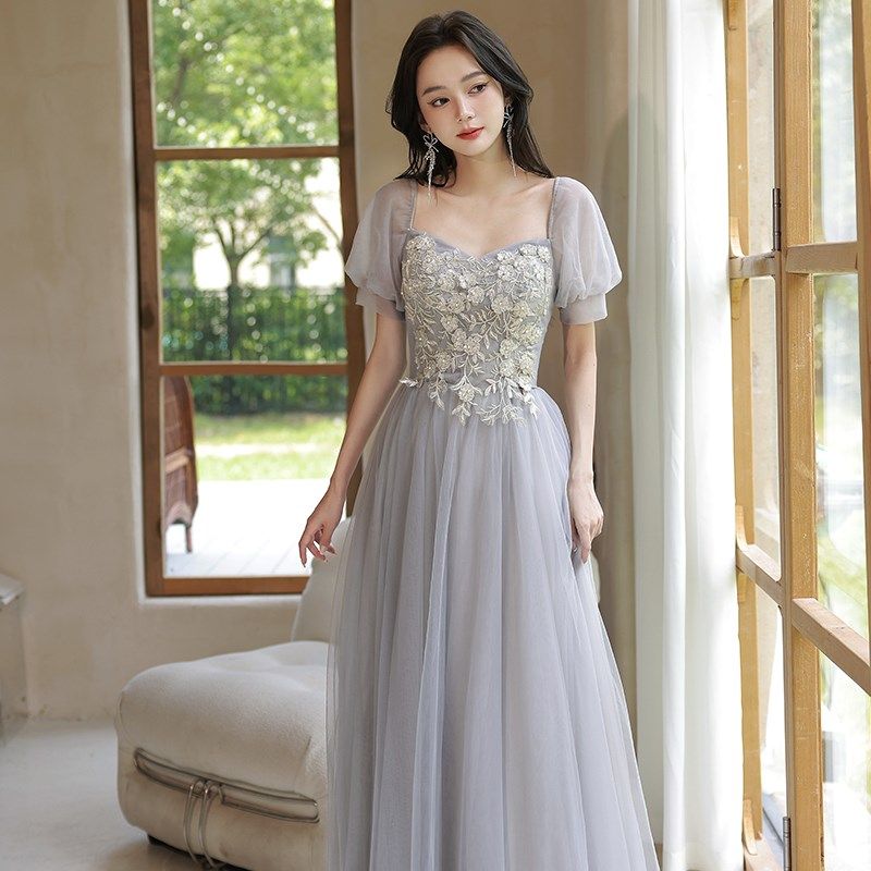 伴娘服女小众高级感结婚礼服显瘦2024新款秋冬姐妹团伴娘裙小个子