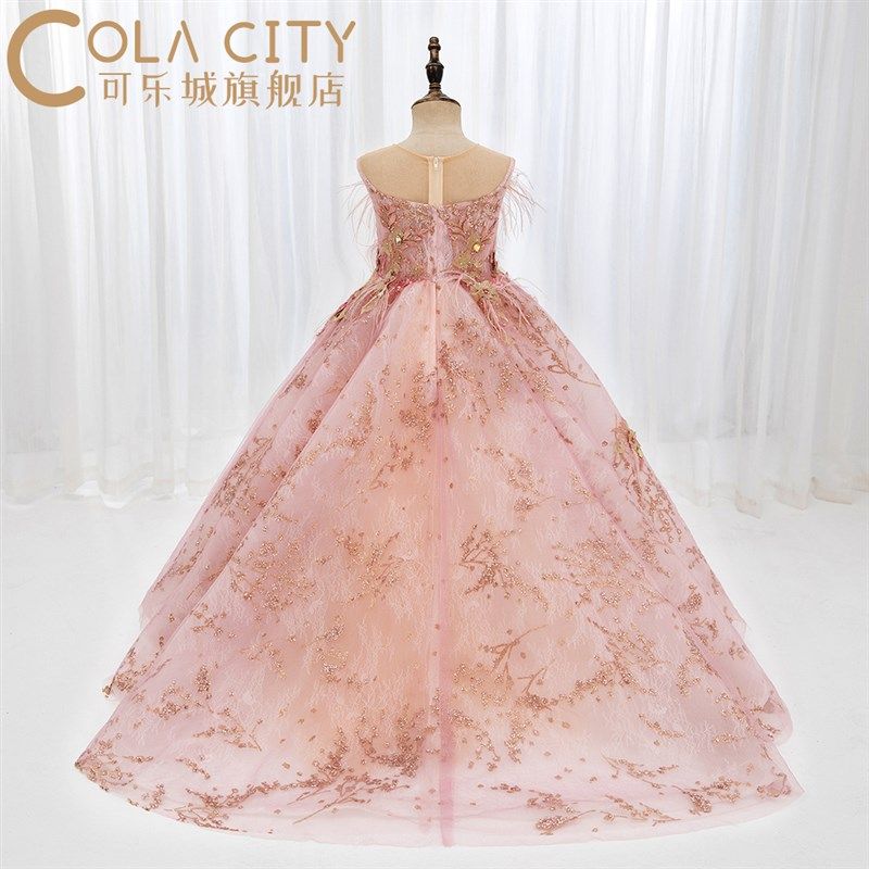 女童礼服公主裙拖尾高端洋气宝宝女花童婚纱小模特走秀钢琴表演服,童装/婴儿装/亲子装,儿童礼服,淘宝优惠券,粉丝福利购,淘宝优惠卷