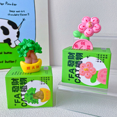 治愈发财植物摆件可爱有钱花好运连连办公室桌面工位装 饰治愈礼物