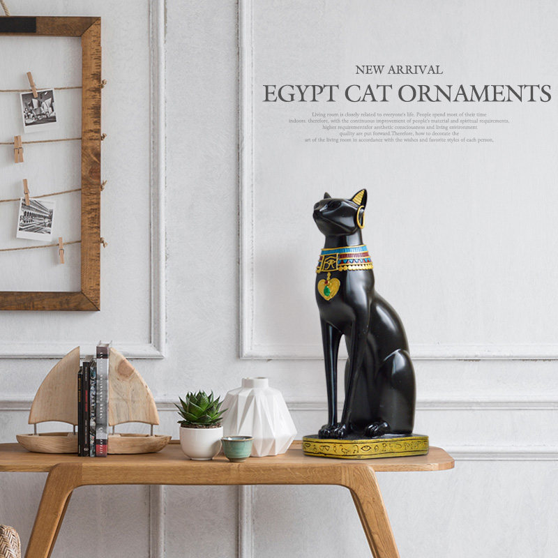 埃及猫摆件客厅电视柜玄关酒柜家居饰品创意招财工艺品乔迁礼品