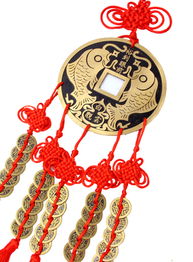 纯铜钱大号五帝铜钱挂件 大铜钱摆件