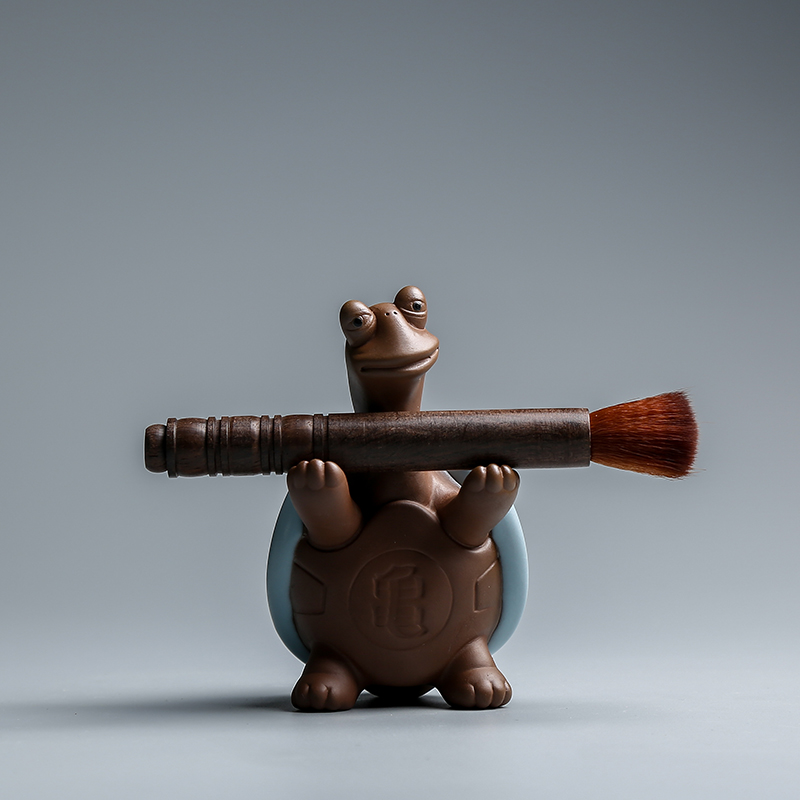 紫砂茶宠手工摆件禅意太极乌龟精品茶道茶具配件个性创意可养茶玩