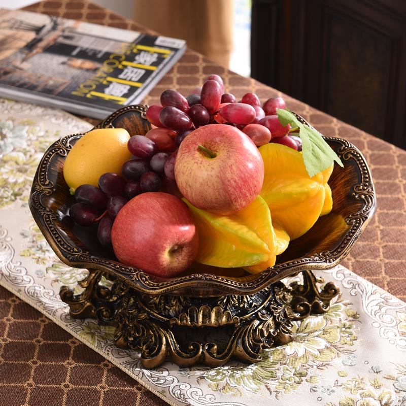 欧式水果盘三件套奢华复古高档客厅创意家用美式中式装饰茶几摆件