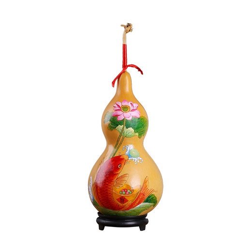 精品天然大号手工烙画葫芦摆件客厅办公室工艺品