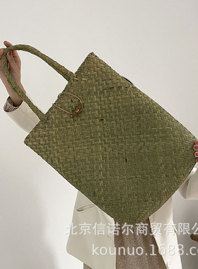 草编女包手提单肩包海边度假沙滩包夏季竹编包大容量编织