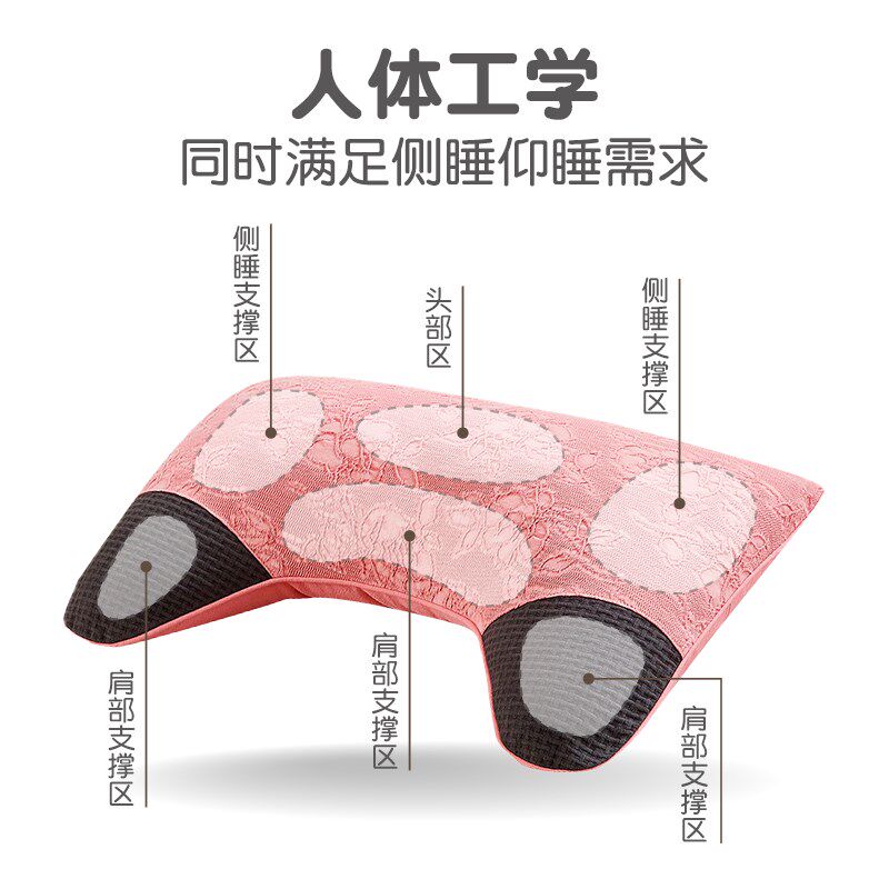 荞麦壳枕头大人枕芯护颈椎助睡眠硬高枕可拆洗枕套单人U型颈椎枕