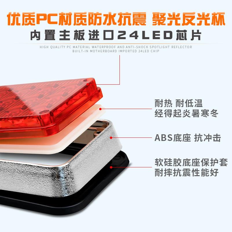 工程车12V24V超亮爆闪灯警示LED拖车黄色车救护车消防抢险救援灯