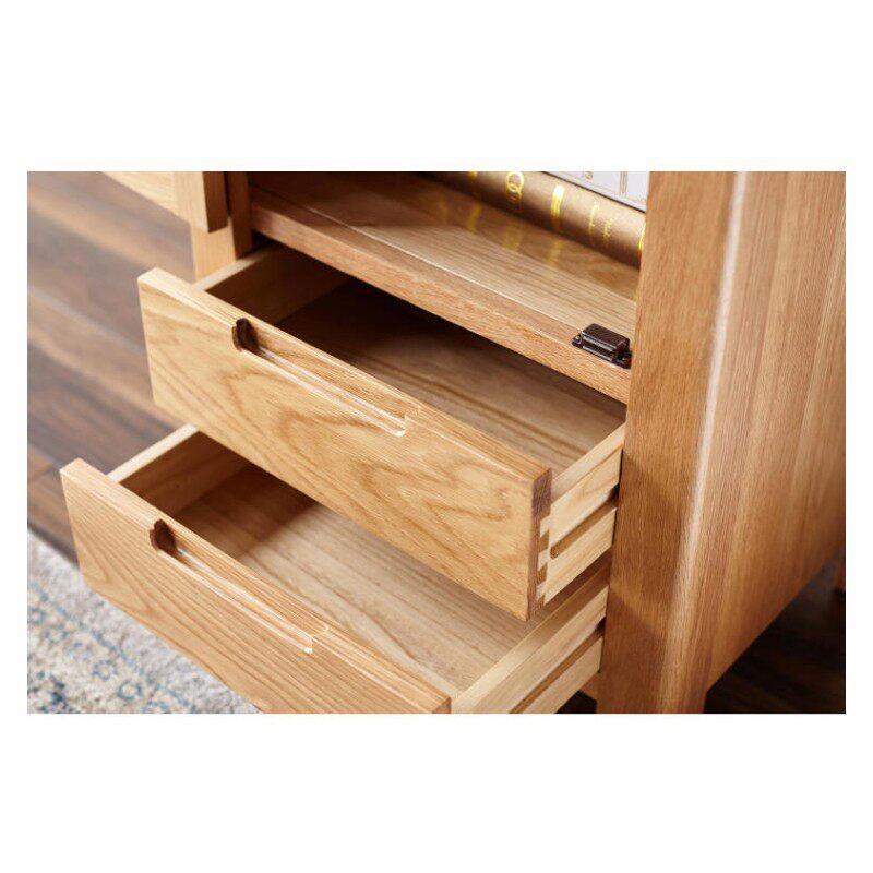 日式实木电视柜旁柜 立柜边柜储物柜 白橡木置物架收纳柜组合定制