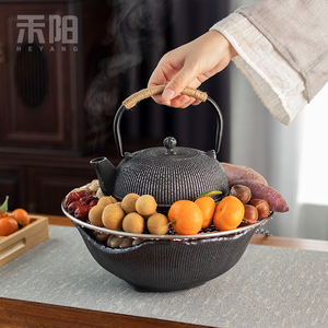 禾阳 围炉煮茶一套家用室内煮茶壶煮茶器仿炭火电陶炉烤茶套装