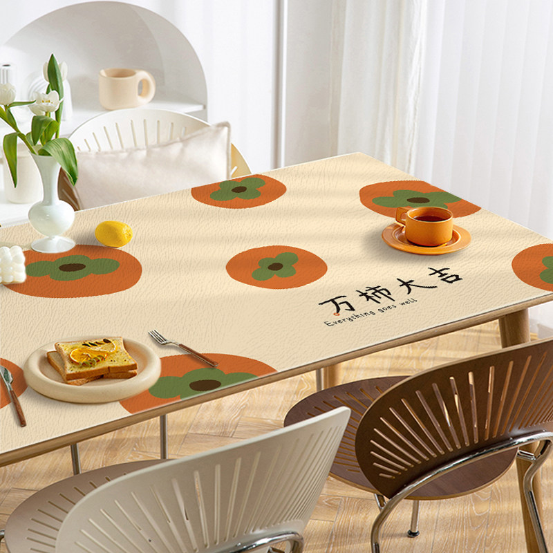 轻奢高级感茶几桌布防水防油免洗防烫PVC皮革餐桌垫长方形台布