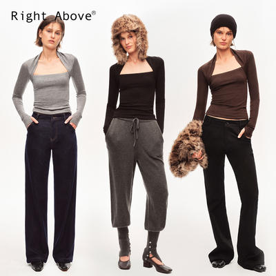 基础打底假两件袖套针织上衣