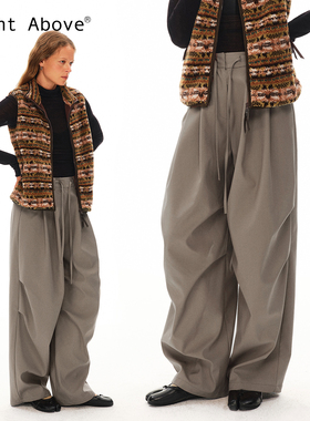 Right Above 重磅一件过冬垂感伞兵西裤超挺阔抽绳阔腿裤加厚长裤