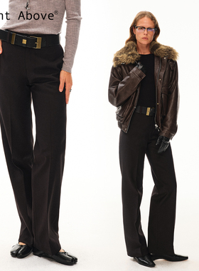 Right Above 复合压褶重磅直筒西裤抗皱利落低腰复古直筒休闲长裤