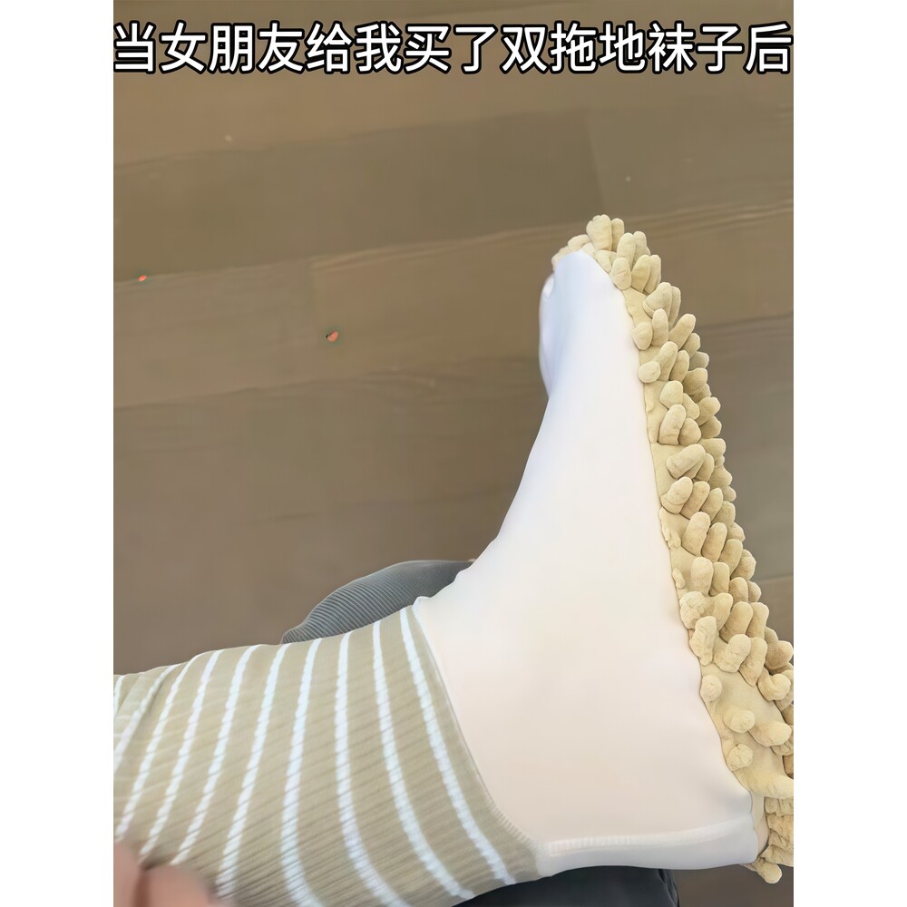 【拖地袜子】拖地袜懒人擦地拖地袜子宿舍居家情侣吸水边走边拖袜