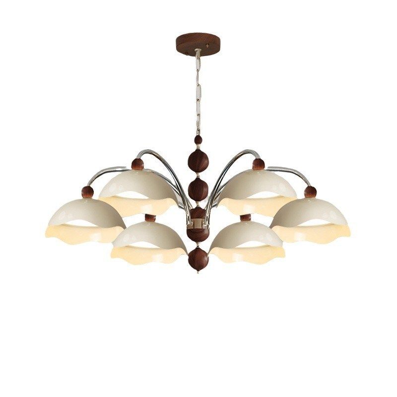 奶油中古风蛋壳吊灯客厅主灯2025年新款护眼法式风餐桌餐厅卧室灯