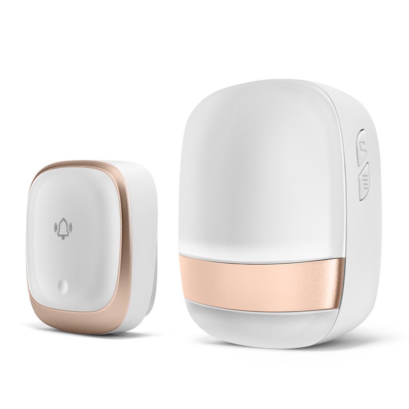 博颖B911自发电无线门铃家用叮咚智能防水音乐无线闪光一拖一门铃