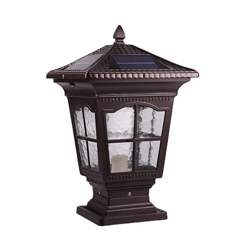 太阳能柱头灯庭院围墙灯大门口柱子户外防水别墅门墩家用超亮接电