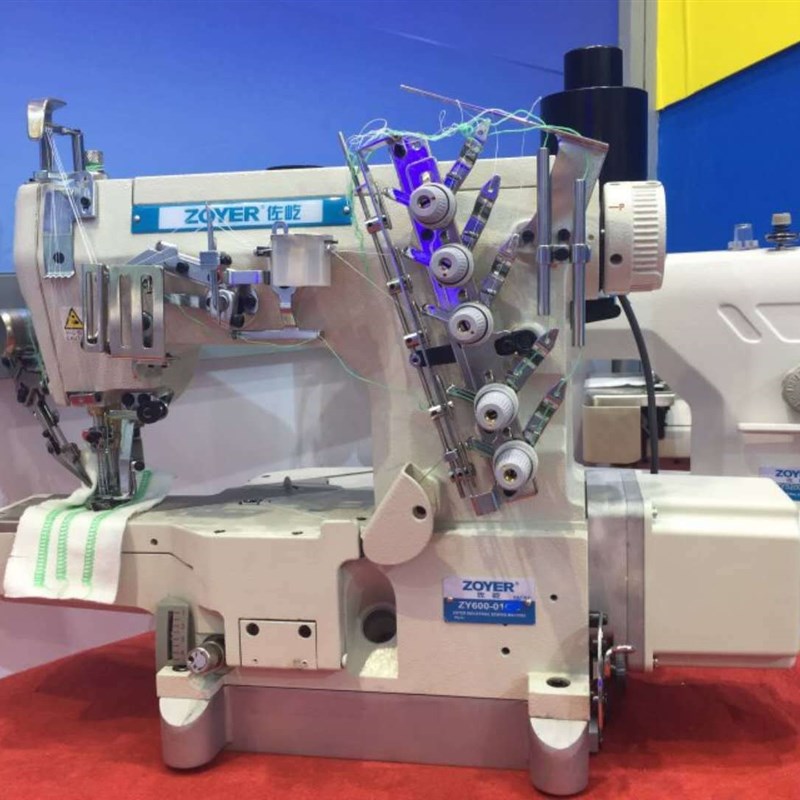 厂家ZY600-01DA佐屹小方头筒式直驱自动剪线高速绷缝机坎车缝纫机