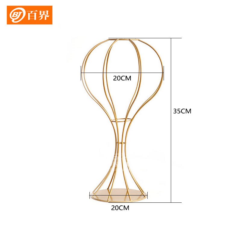 百界欧式新款婚庆铁艺花器舞台布置路引酒店桌摆架子花店插花道具