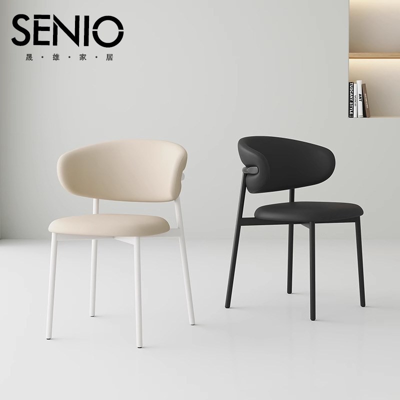 餐椅靠背椅子家用现代简约极简餐厅餐桌椅高级感中古风吃饭凳子