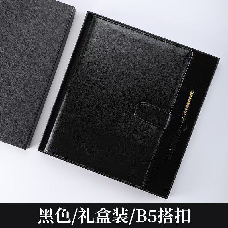 皮面活页A5记事本b5商务笔记本办公记录本磁扣日记本会议工作