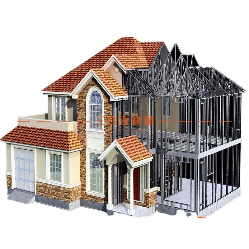 厂家生产 景区独栋别墅  搭建轻钢别墅房屋 保温隔热 钢结构房屋