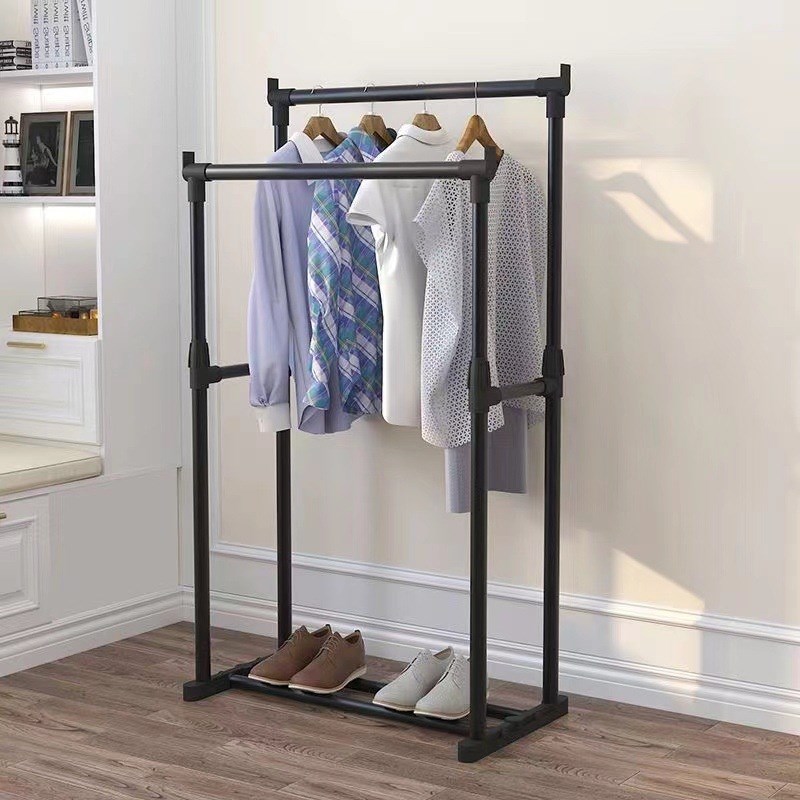 双杠晾衣架落地衣帽架家用室内简易晾衣架子阳台晾衣架挂衣架