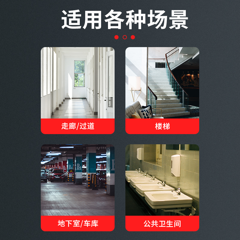 86型人体感应开关面板楼道延时220v红外线智能自带光控led灯家用