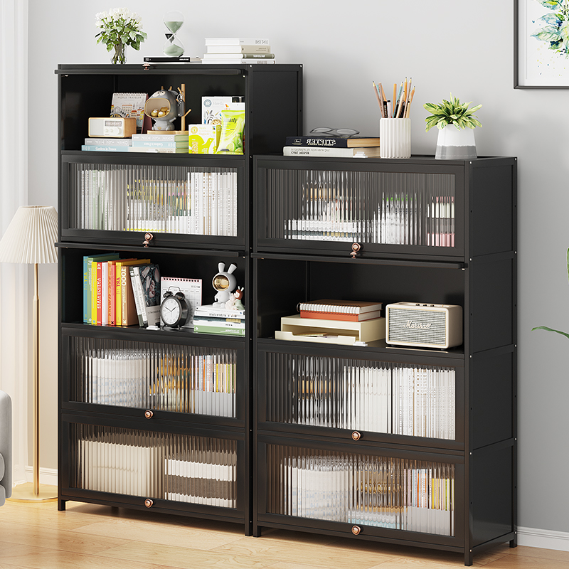 楠竹实木防尘书柜卧室床头书架书桌一体展示柜客厅儿童阅读区收纳