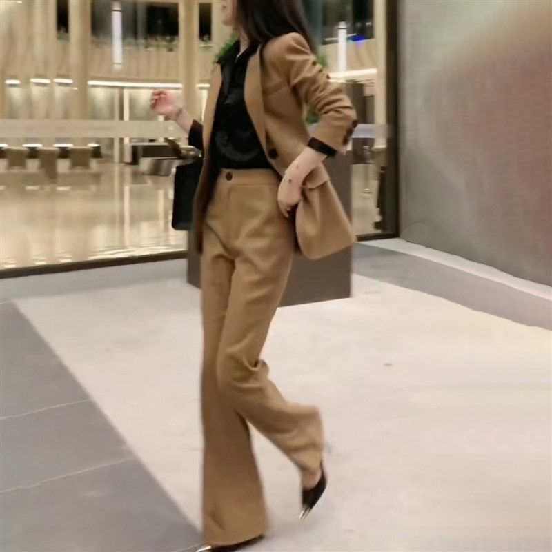 高级感职业套装女春秋2023新款西装外套阔腿裤时尚气质名媛两件套