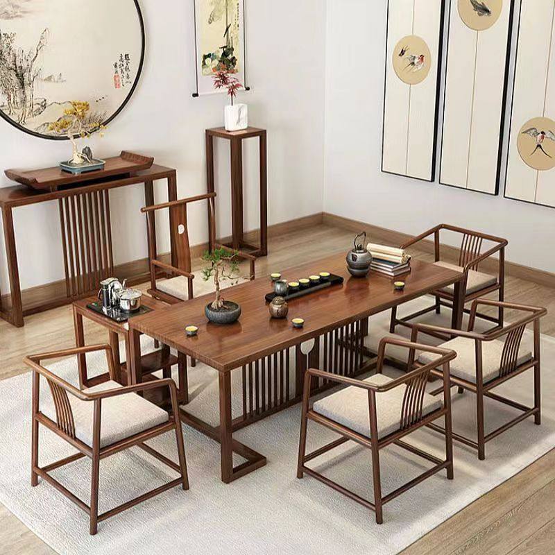 新中式屏风茶桌椅全实木功夫茶几禅意家用接待罗汉床沙发泡茶组合