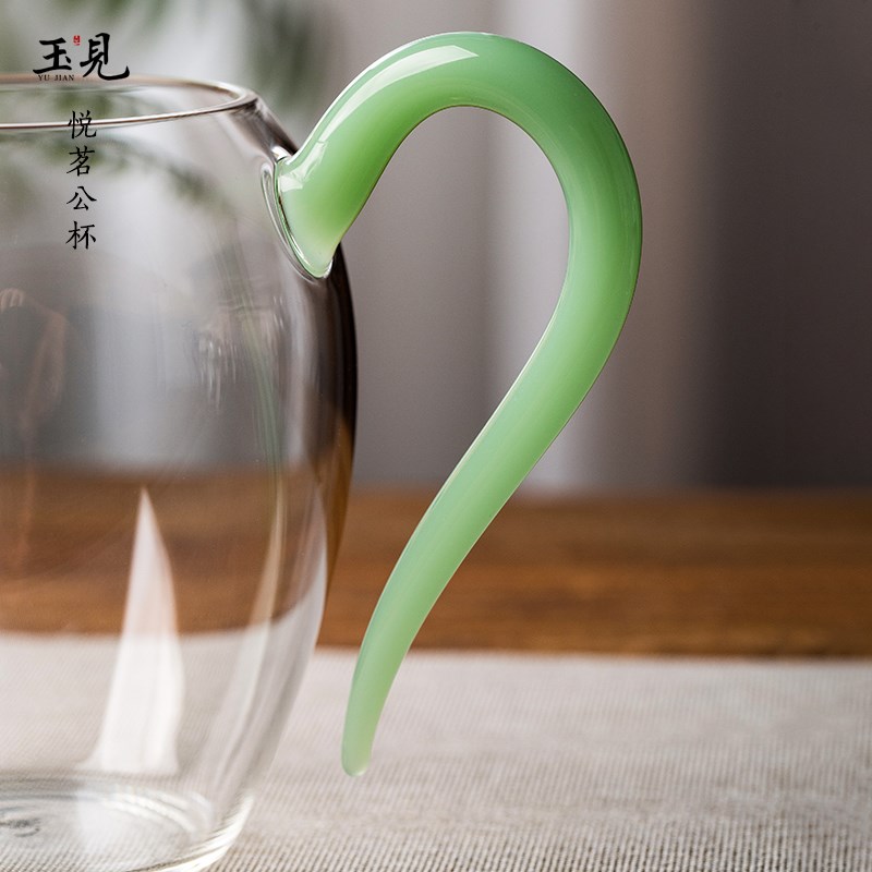 北大史玉见悦茗玻璃公道杯家用带把防烫分茶器高档简约日式茶海