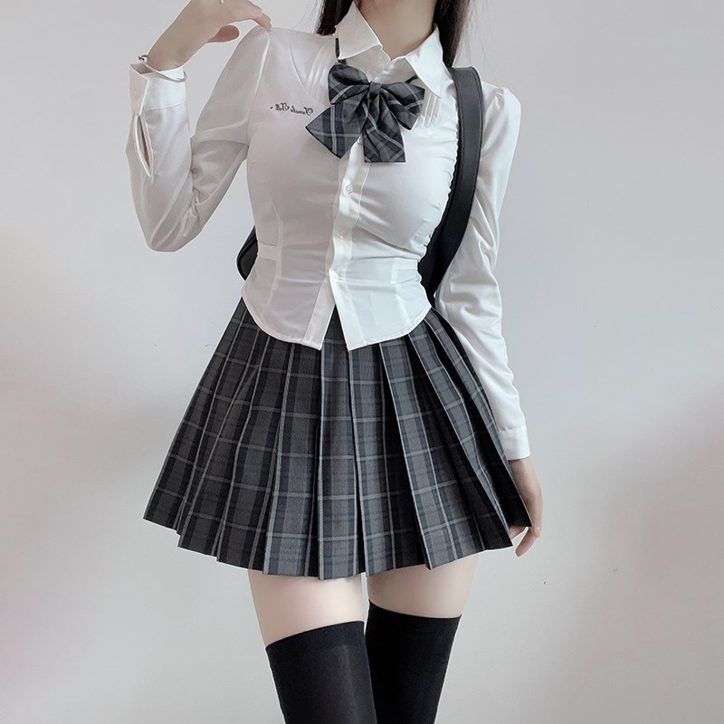 东京岁时记JK制服套装秋女学院风收腰修身吉尔小姐衬衫短裙两件套