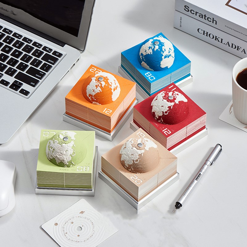 纸志地球仪纸雕日历2025年创意3D手撕立体全景台历模型摆件送礼物