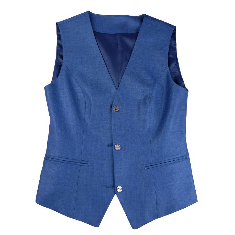 领创宝马4S店新款修身女士工装蓝色女马甲精品职业装销售背心制服