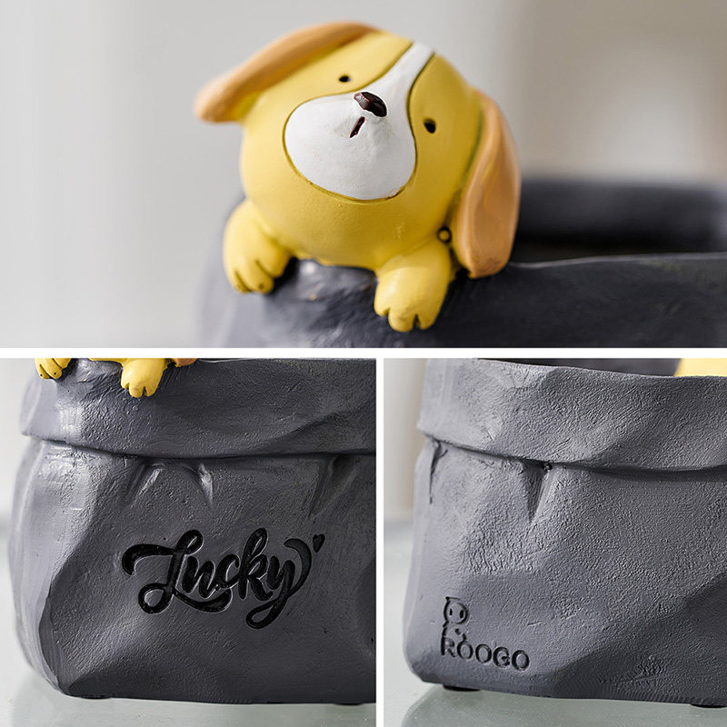 卡通可爱动物笔筒办公室电脑工位桌面小摆件卧室化妆桌收纳装饰品,家居饰品,装饰摆件,淘宝优惠券,粉丝福利购,淘宝优惠卷