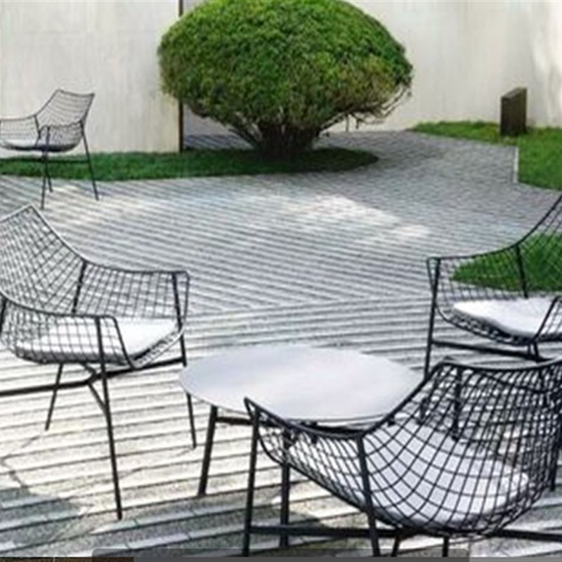 北欧来家旺铁艺镂空铁网椅钢丝透气电脑椅户外背靠椅餐椅铁艺桌椅