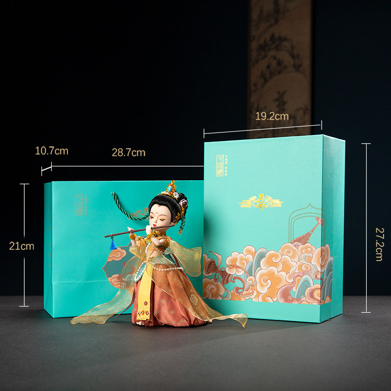 中国风敦煌飞天绢人娃娃四大美女摆件特色手工艺礼品出国送老外