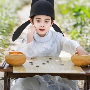 儿童汉服唐装男童春秋古风古装唐朝少爷书生李白演出服汉服儿童男