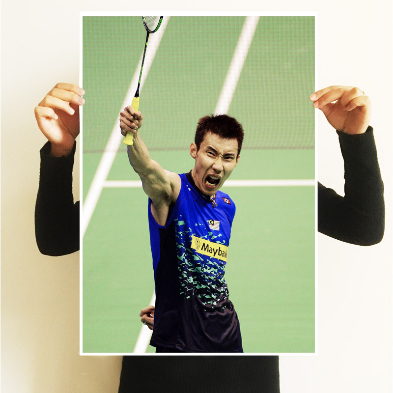 李宗伟海报羽毛球馆装饰画励志体育宿舍墙贴寝室卧室挂画房间墙画