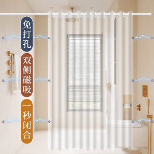 空调门帘家用挡风隔热防走冷油烟空间隔断免打孔遮挡帘 软PVC夏季