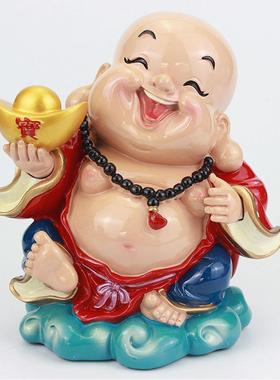 招财弥勒佛摆件存钱罐大肚佛笑佛小弥勒佛像酒柜客厅摆设车内饰品