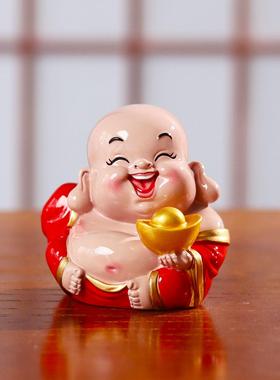 弥勒佛大肚笑佛摆件招财办公室桌面工位摆设家居酒柜饰品车载车内