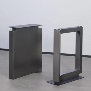 奢石餐桌不锈钢脚高端桌腿支架子家用大理石餐桌腿芬迪大长桌底座