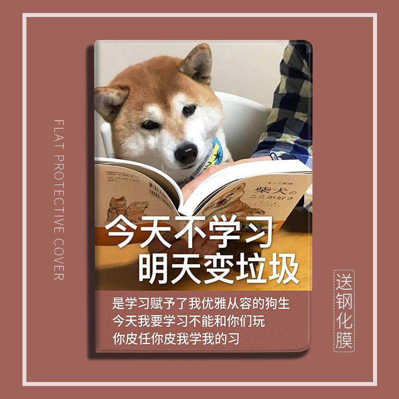 网络搞笑mini6创意Air5适用iPad2022第10代平板保护套10.9寸保护壳Pro2021版10.2寸2018 9.7air3/2柴犬学习11